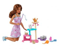 BARBIE ANIMAUX - ENSEMBLE DE JEU ARBRE À CHAT AVEC POUPÉE